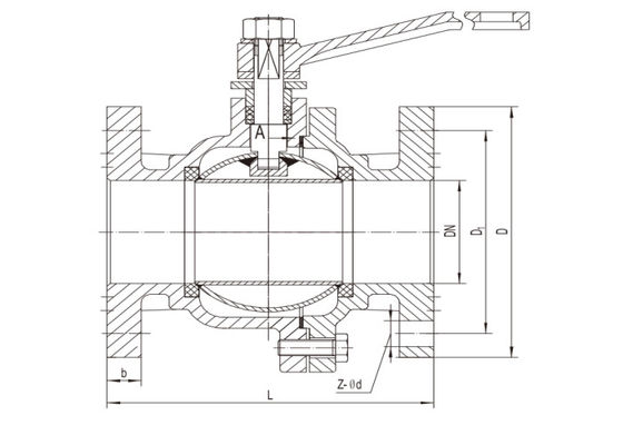 GB Flange End Floating Ball Valve Pressure 1.6 Mpa Cast Iron Rustproof
