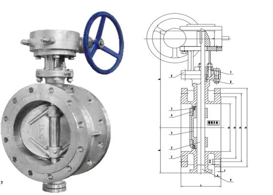 Triple Eccentric Flanged Butterfly Valve CF8 Stainless Steel Hard Seal